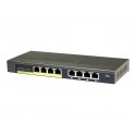 NETGEAR , 8-Port Gigabit Plus Ethernet Switch 4xPoE - Network Surveillance, QoS, VLAN, GreenPowerSaving - Desktop - fanless